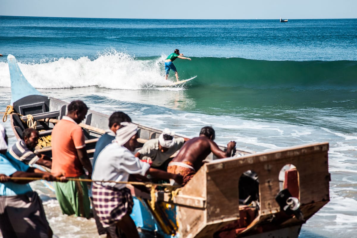 Surfing with Fishermen on the Waves of Varkala