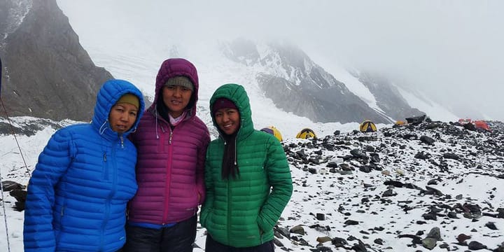 Three female climbers from Nepal summit K2