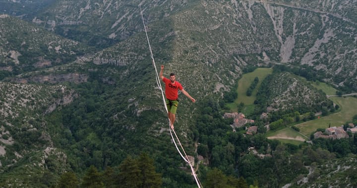 French Slacklining Team Walks Longest Highline Ever