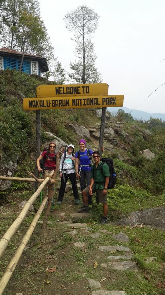 Arjun Vajpai (wearing green) enroute to Makalu base camp