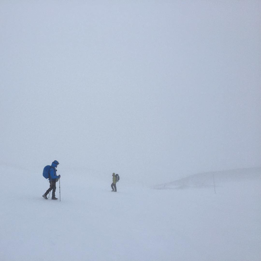 Hiking Osorno volcano in near zero visibility. Photo: Madhuri Chowdhury