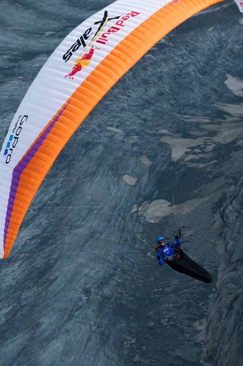 Competitor flies during the Red Bull X-Alps 2013 at Mont Blanc in Chamonix, France on July 14th, 2013  Image © Felix Woelk/Red Bull Content Pool