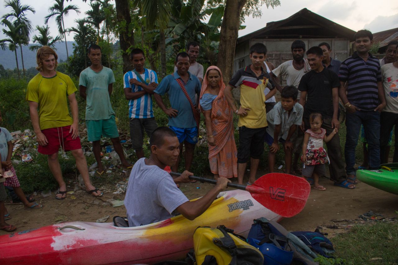 Chatting with the locals in Ukiam village.