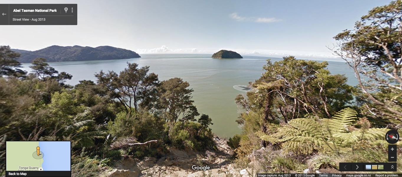 A Google Trekker view of the Tonga Island Marine-Reserve which can be spotted on the Abel Tasman Coast Track on the northern end of the South Island.