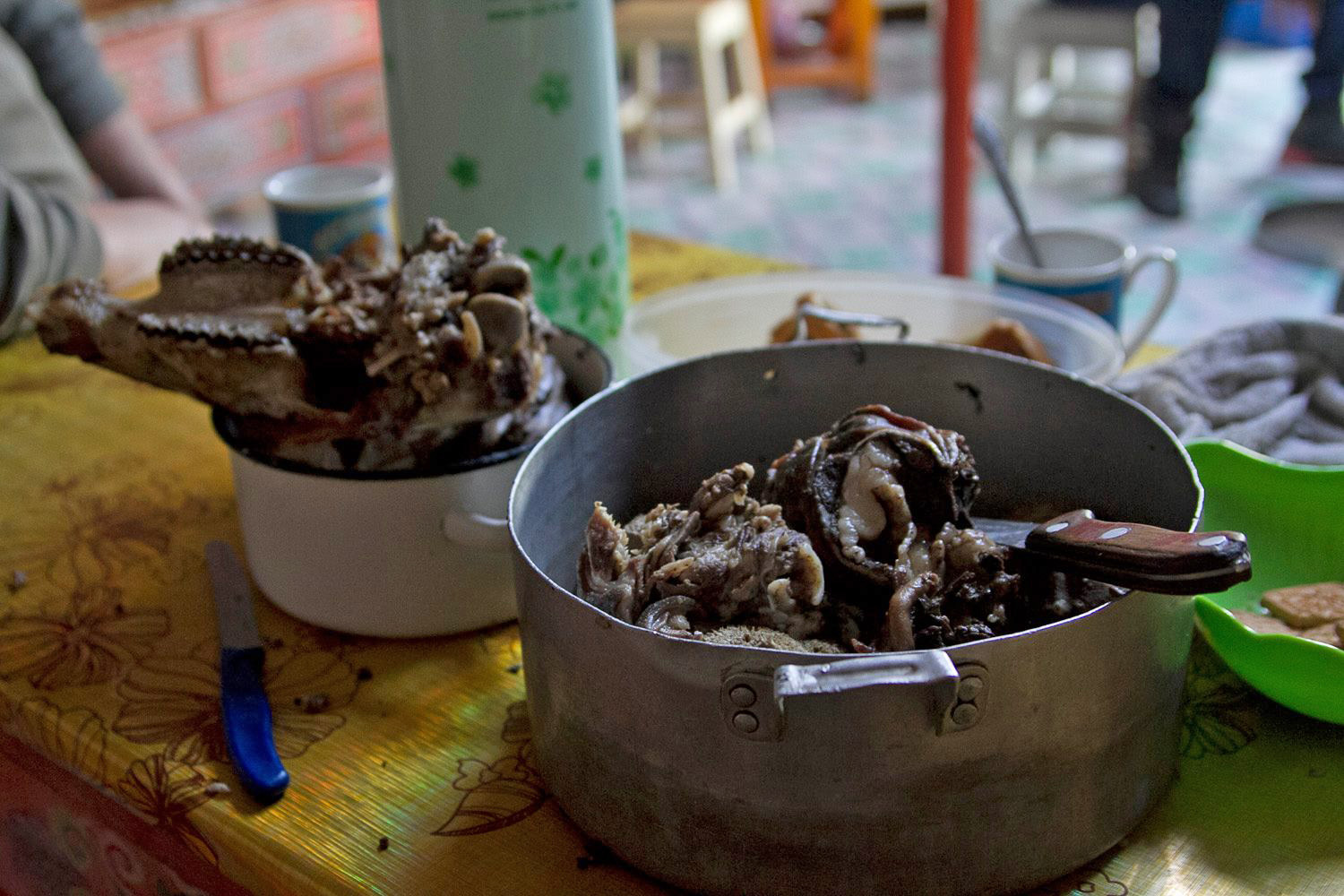 Boiled sheep lung. Yum. 