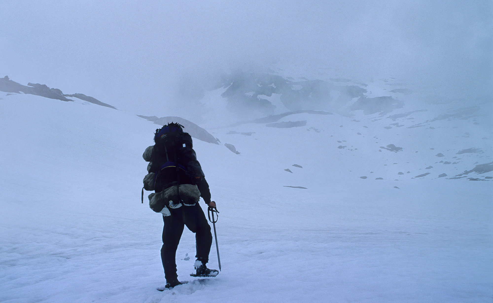 Snowshoeing into the Norwegian wild April 26 1998. On Sacred Ground by Andrew Terrill.