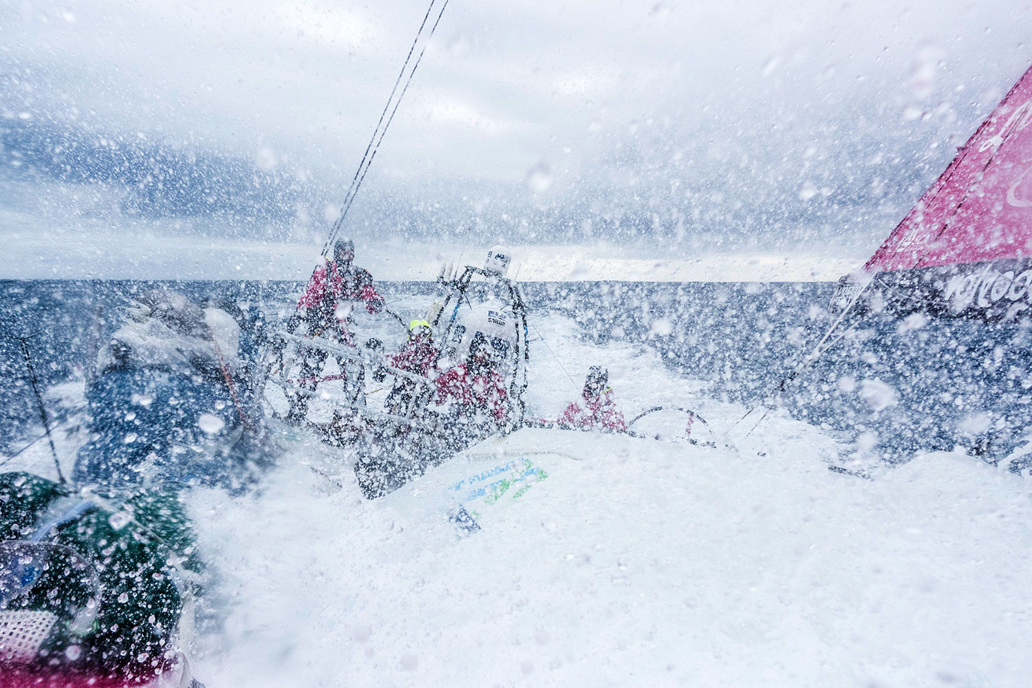March, 2015. Leg 5 onboard Team SCA, from New Zealand to Brazil through the Southern Ocean. We're leaving behind the remnants of Cyclone Pam and heading into the most remote part of the world. Wind and swell have picked up and it's getting very cold and wet on deck. PHOTO: ANNA-LENA ELLED / TEAM SCA / VOLVO OCEAN RACE