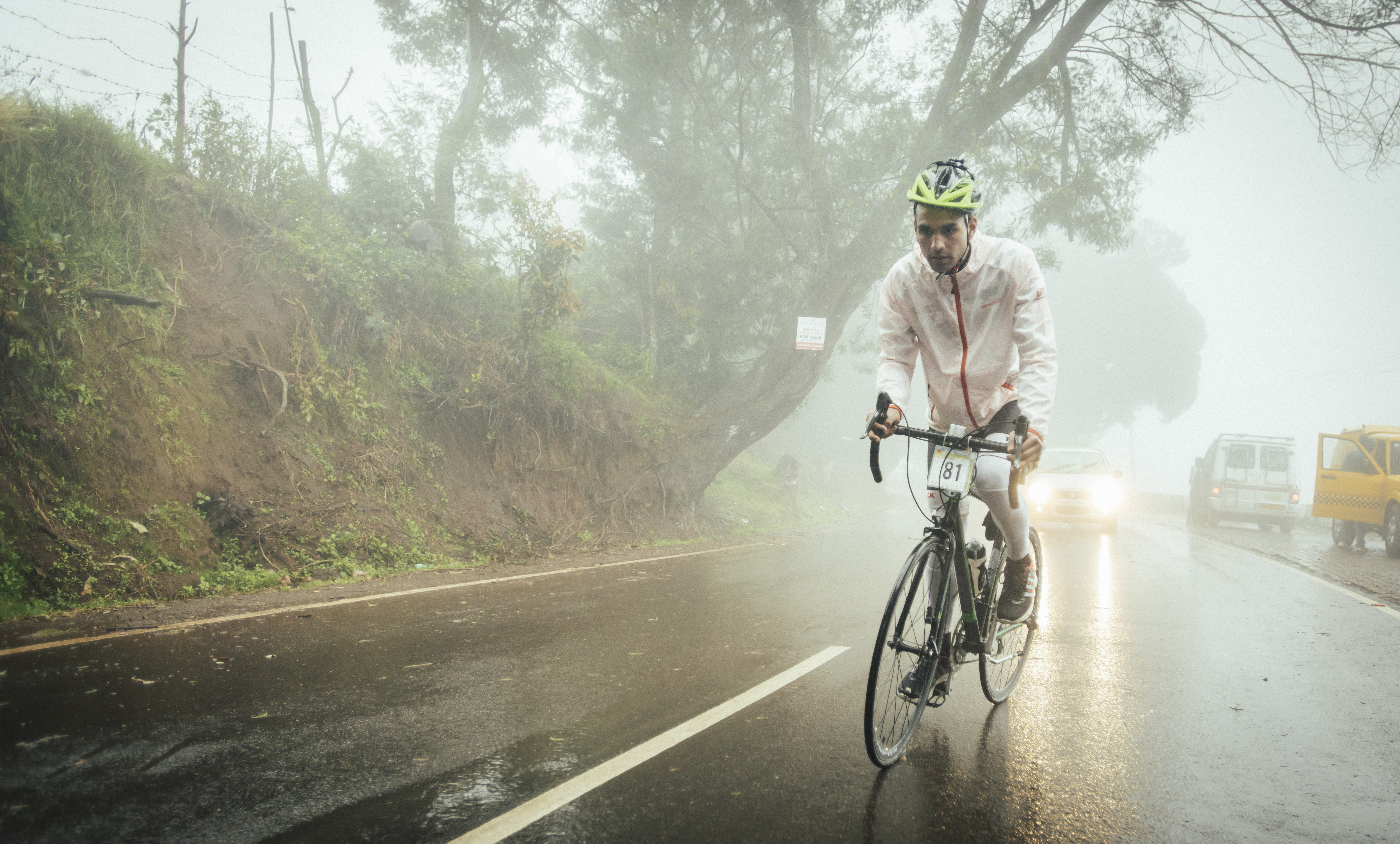 Yogesh fighting it out on the cold n rainy day around ooty